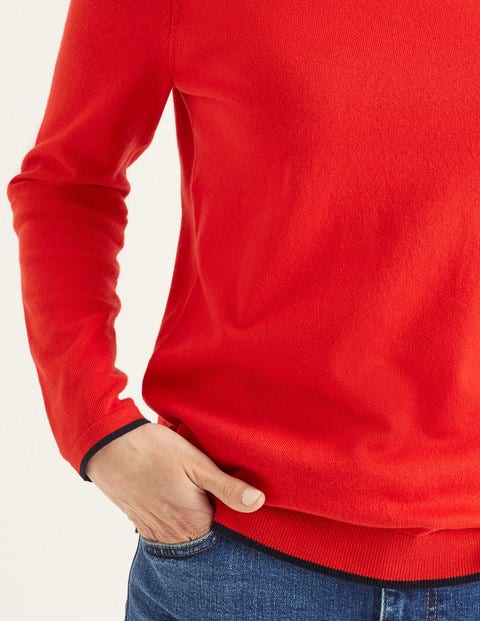 Elina Jumper - Postbox Red/Navy Tipping Elina Jumper - Postbox Red/Navy Tipping