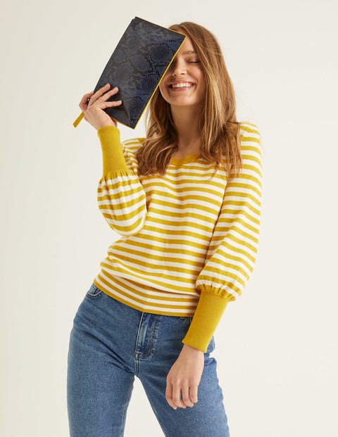 Bernice Sweater - Ivory/Saffrom Stripe Bernice Sweater - Ivory/Saffrom Stripe