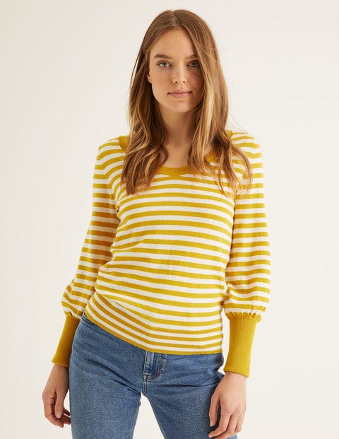Bernice Sweater - Ivory/Saffrom Stripe Bernice Sweater - Ivory/Saffrom Stripe