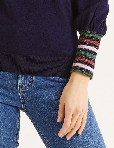 Bernice Jumper - Navy/Multi Sparkle Cuff Bernice Jumper - Navy/Multi Sparkle Cuff