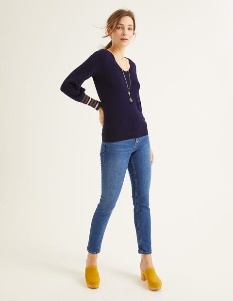 Bernice Jumper - Navy/Multi Sparkle Cuff Bernice Jumper - Navy/Multi Sparkle Cuff