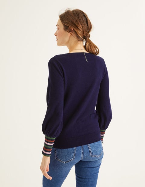 Bernice Jumper - Navy/Multi Sparkle Cuff Bernice Jumper - Navy/Multi Sparkle Cuff