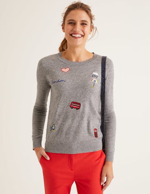 Estella Sweater - Grey Melange London Scene Estella Sweater - Grey Melange London Scene