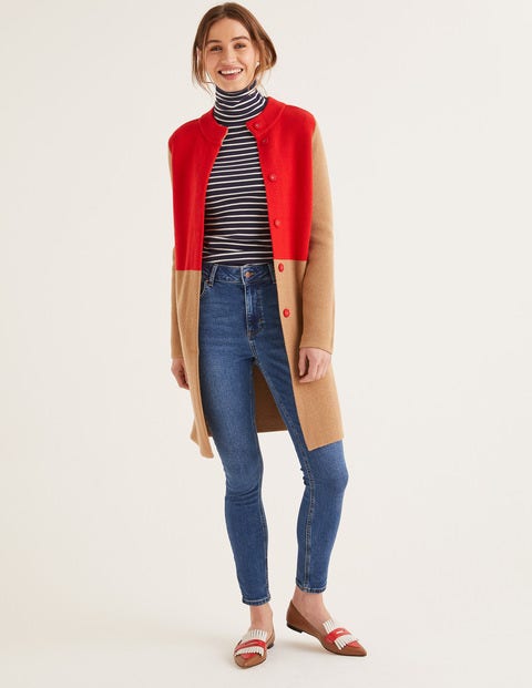 Claudia Coatigan - Camel/Post Box Red Claudia Coatigan - Camel/Post Box Red