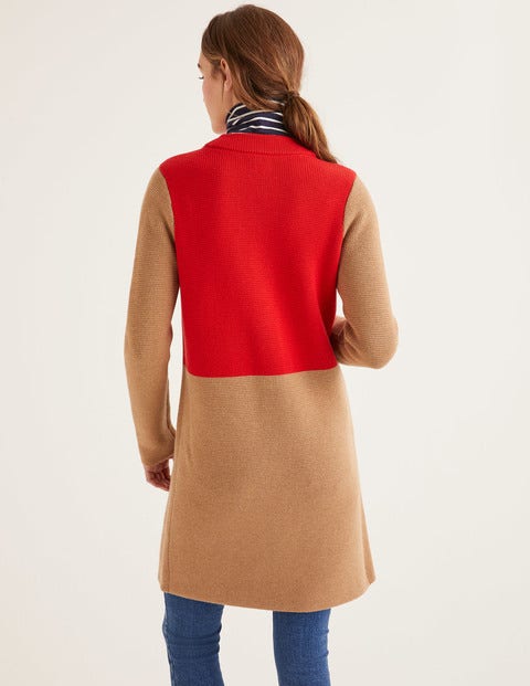 Claudia Coatigan - Camel/Post Box Red Claudia Coatigan - Camel/Post Box Red