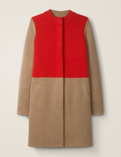 Claudia Coatigan - Camel/Post Box Red Claudia Coatigan - Camel/Post Box Red