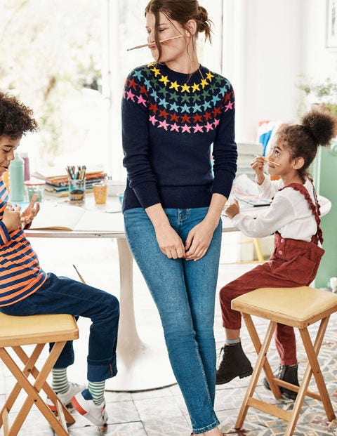 Zoe Fair Isle Sweater - Navy/Multi Star