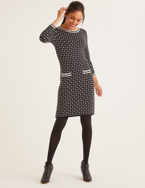 Holly Knitted Dress - Black/ ivory Holly Knitted Dress - Black/ ivory