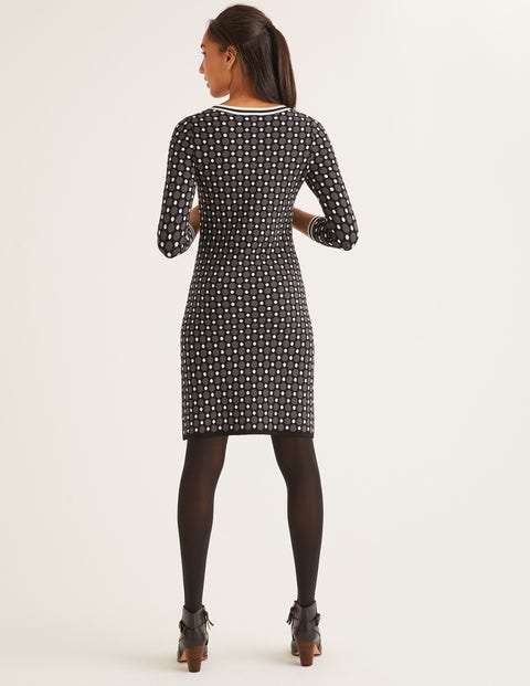 Holly Knitted Dress - Black/ ivory Holly Knitted Dress - Black/ ivory