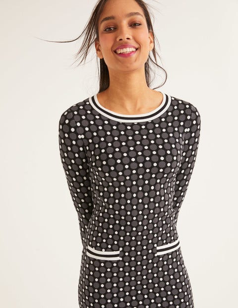 Holly Knitted Dress - Black/ ivory Holly Knitted Dress - Black/ ivory