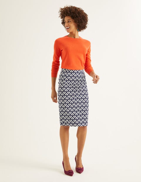 Richmond Pencil Skirt - Navy, Petal Sprig Richmond Pencil Skirt - Navy, Petal Sprig