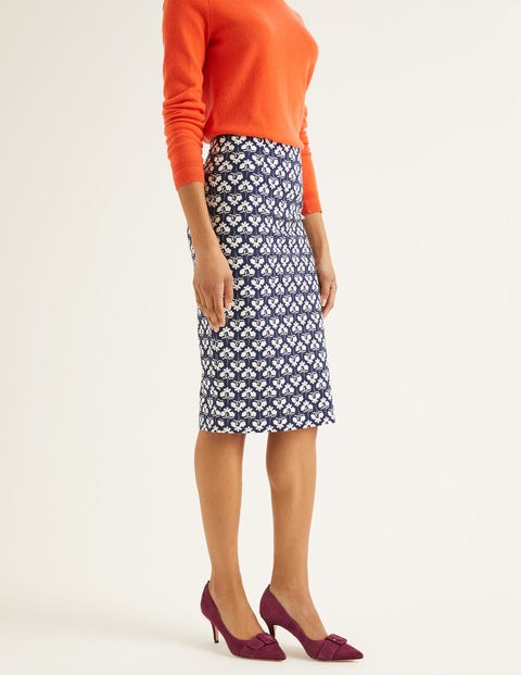 Richmond Pencil Skirt - Navy, Petal Sprig Richmond Pencil Skirt - Navy, Petal Sprig