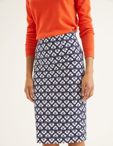 Richmond Pencil Skirt - Navy, Petal Sprig Richmond Pencil Skirt - Navy, Petal Sprig