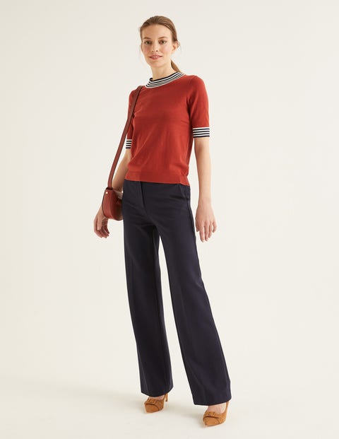 Hampshire Ponte Wideleg Pants - Navy Hampshire Ponte Wideleg Pants - Navy