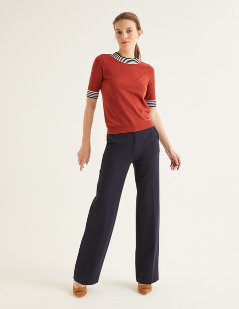 Hampshire Ponte Wideleg Pants - Navy Hampshire Ponte Wideleg Pants - Navy