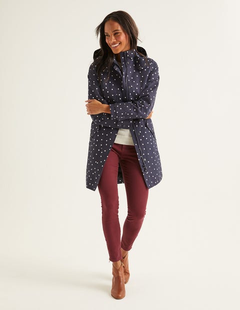 Suki Waterproof Coat - Navy/Ivory Spot Suki Waterproof Coat - Navy/Ivory Spot