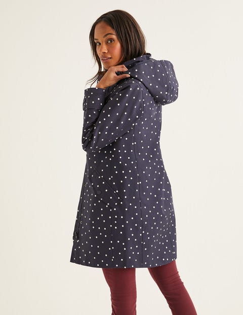 Suki Waterproof Coat - Navy/Ivory Spot Suki Waterproof Coat - Navy/Ivory Spot