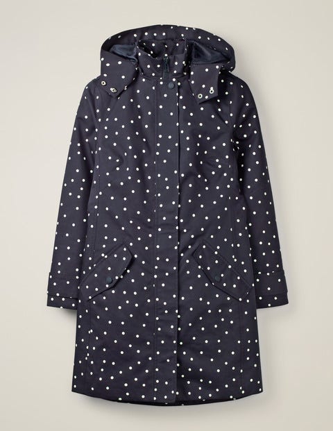Suki Waterproof Coat - Navy/Ivory Spot Suki Waterproof Coat - Navy/Ivory Spot