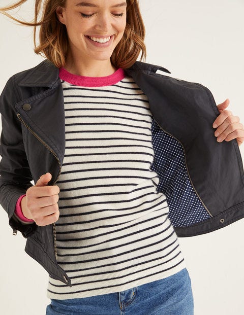 Wren Biker Jacket - Navy Wren Biker Jacket - Navy