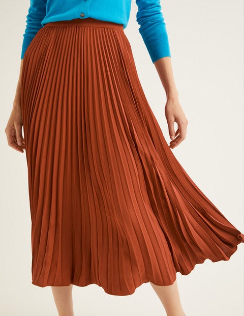 Kristen Pleated Skirt - Conker Kristen Pleated Skirt - Conker