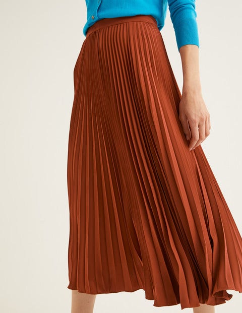 Kristen Pleated Skirt - Conker Kristen Pleated Skirt - Conker