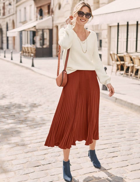 Kristen Pleated Skirt - Conker Kristen Pleated Skirt - Conker