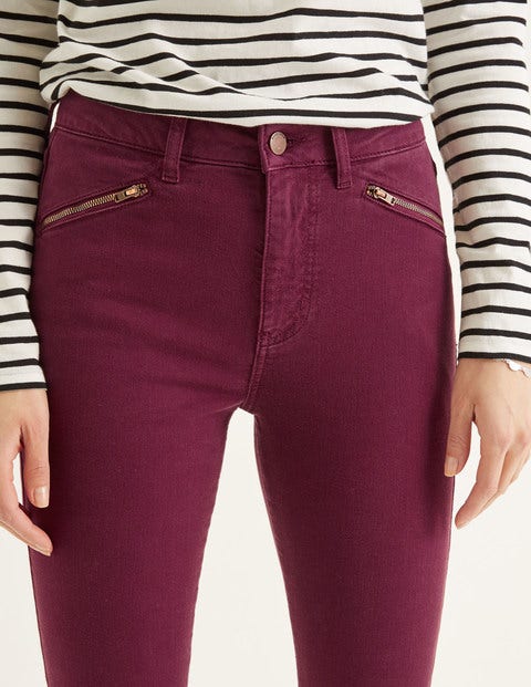 Biker Super Skinny Jeans - Maroon Biker Super Skinny Jeans - Maroon