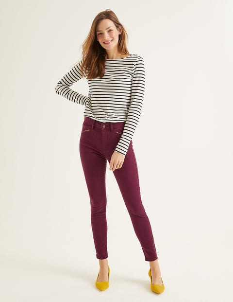 Biker Super Skinny Jeans - Maroon Biker Super Skinny Jeans - Maroon