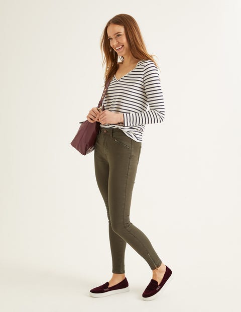 Biker Super Skinny Jeans - Khaki Biker Super Skinny Jeans - Khaki