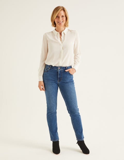 Schmale Jeans Mit Geradem Bein - Mittleres Vintageblau Schmale Jeans Mit Geradem Bein - Mittleres Vintageblau
