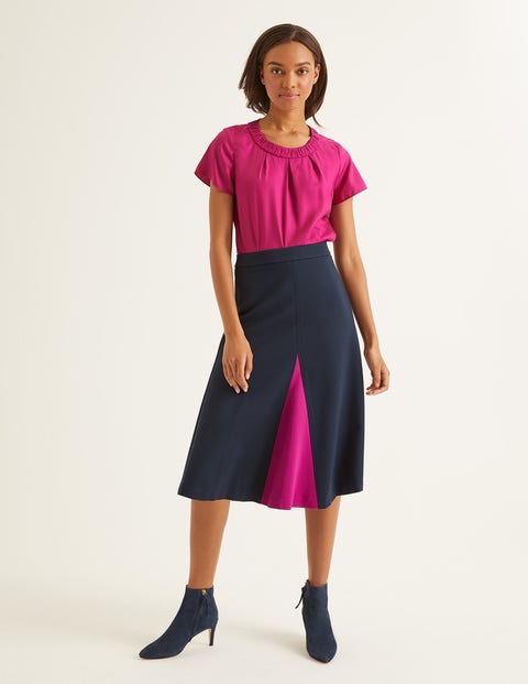 Henrietta Ponte Midi Skirt - Navy Henrietta Ponte Midi Skirt - Navy