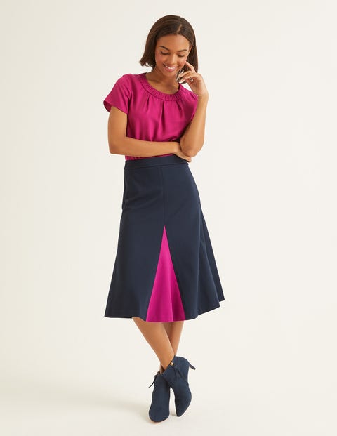 Henrietta Ponte Midi Skirt - Navy Henrietta Ponte Midi Skirt - Navy