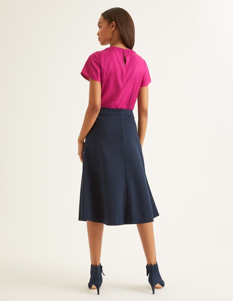 Henrietta Ponte Midi Skirt - Navy Henrietta Ponte Midi Skirt - Navy