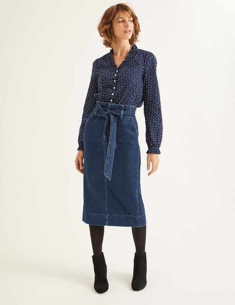 Cara Denim Paperbag Skirt - Mid Vintage Cara Denim Paperbag Skirt - Mid Vintage