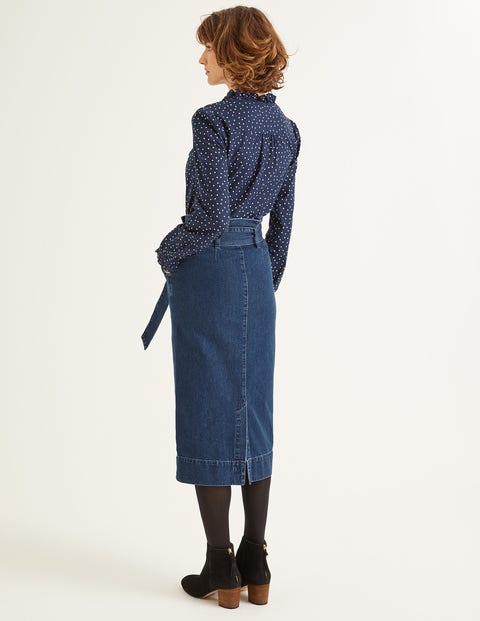 Cara Denim Paperbag Skirt - Mid Vintage Cara Denim Paperbag Skirt - Mid Vintage