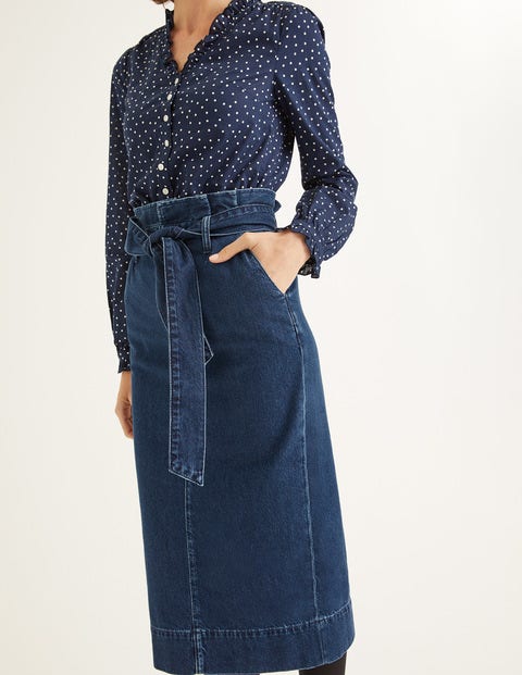Cara Denim Paperbag Skirt - Mid Vintage Cara Denim Paperbag Skirt - Mid Vintage