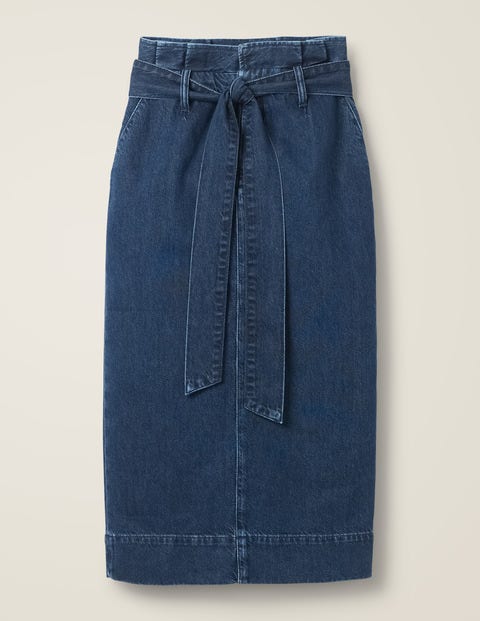 Cara Paperbag-Jeansrock - Mittleres Vintageblau Cara Paperbag-Jeansrock - Mittleres Vintageblau
