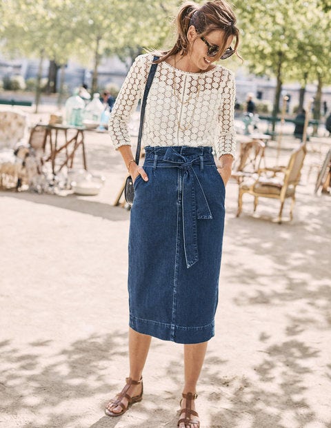 Cara Denim Paperbag Skirt - Mid Vintage Cara Denim Paperbag Skirt - Mid Vintage