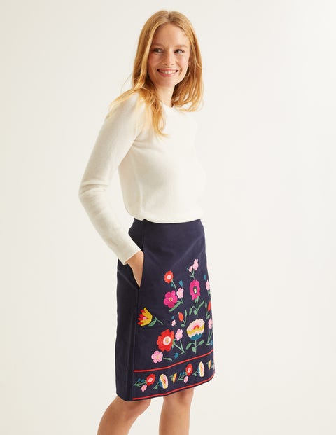 Olivia Embroidered Mini Skirt - Navy Olivia Embroidered Mini Skirt - Navy