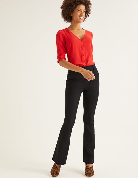 Bath Bi-Stretch Flare Trousers - Black Bath Bi-Stretch Flare Trousers - Black