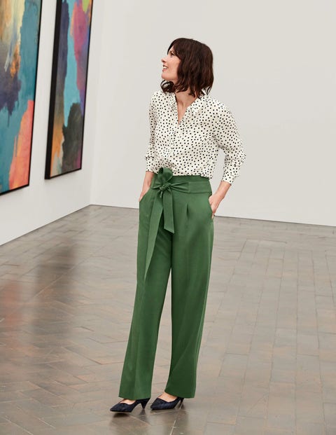 Ketton Wide Leg Pants - Broad Bean Ketton Wide Leg Pants - Broad Bean