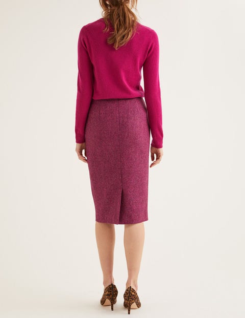 British Tweed Pencil Skirt - Pink Herringbone British Tweed Pencil Skirt - Pink Herringbone