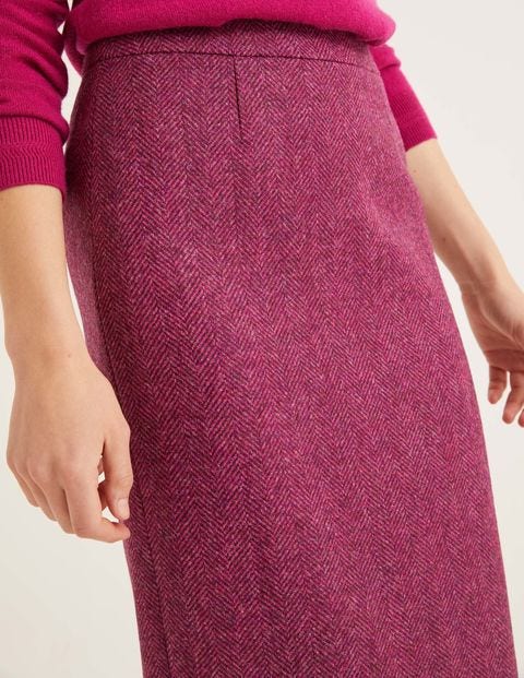 British Tweed Pencil Skirt - Pink Herringbone British Tweed Pencil Skirt - Pink Herringbone