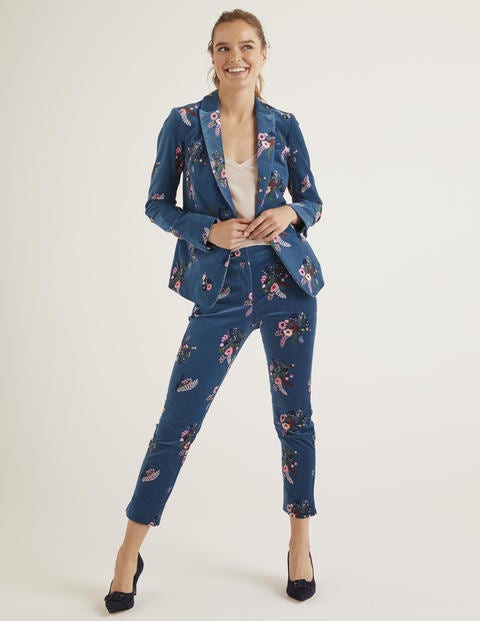 Sackville-West Velvet Blazer - Baltic, Country Posy Sackville-West Velvet Blazer - Baltic, Country Posy
