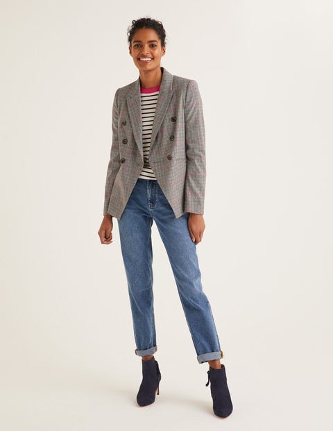 Addlestone Tweed-Blazer - Grau/Rosa, Kariert Addlestone Tweed-Blazer - Grau/Rosa, Kariert
