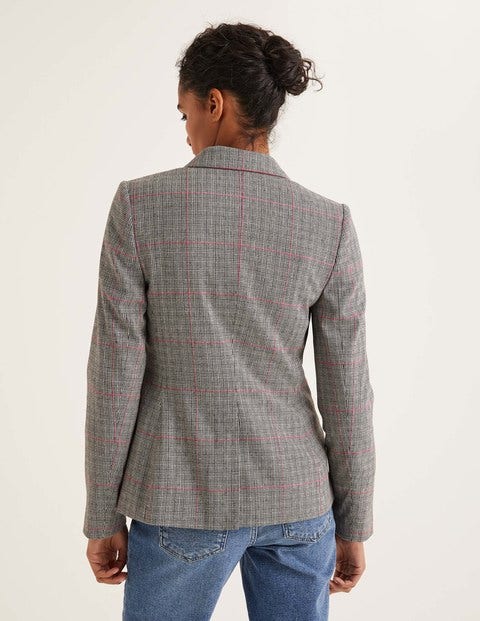 Addlestone Tweed-Blazer - Grau/Rosa, Kariert Addlestone Tweed-Blazer - Grau/Rosa, Kariert