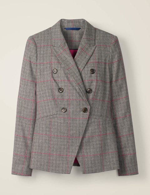 Addlestone Tweed-Blazer - Grau/Rosa, Kariert Addlestone Tweed-Blazer - Grau/Rosa, Kariert