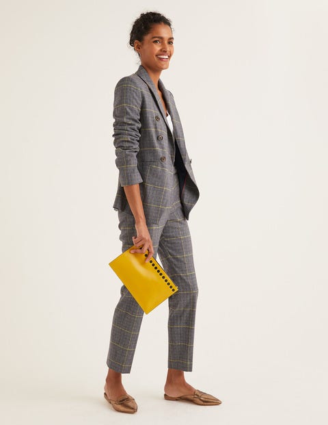 Blazer Addlestone en tweed - Bleu marine, carreaux oversize jaune Blazer Addlestone en tweed - Bleu marine, carreaux oversize jaune