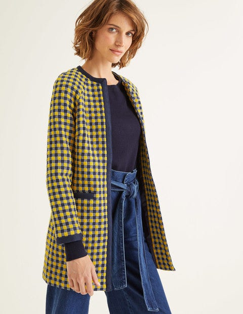 Eliot Coat - Yellow/Navy Check Eliot Coat - Yellow/Navy Check