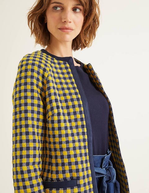 Eliot Coat - Yellow/Navy Check Eliot Coat - Yellow/Navy Check